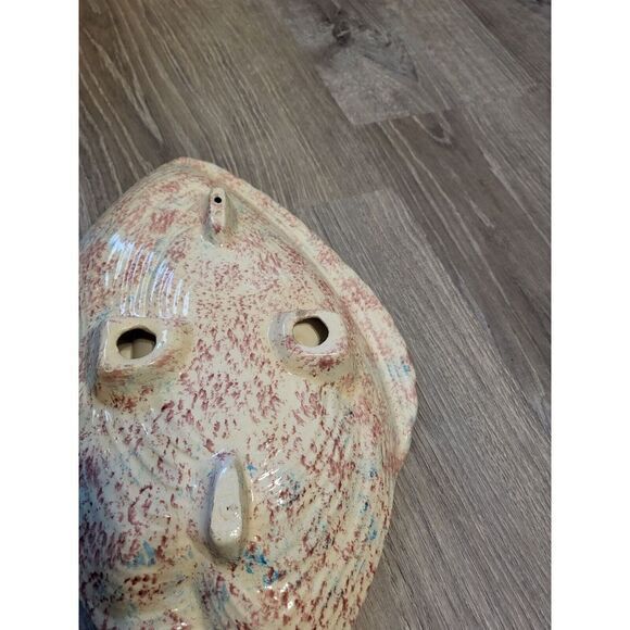 Retro Pottery Ashtray Art Cigar Mid Century Modern Pink Blue‎ Sponge Painted - Picture 7 of 9